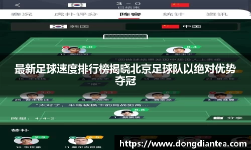 最新足球速度排行榜揭晓北京足球队以绝对优势夺冠